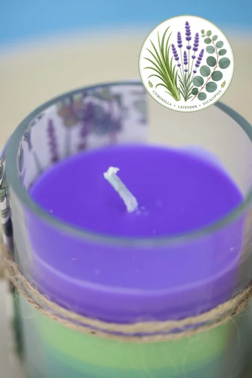 3 illatú rovarriasztó hatású gyertya – eukaliptusz, citronella, levendula - Image 2